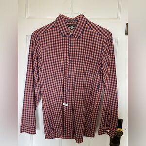 H&M Orange and Navy Plaid Casual Shirt